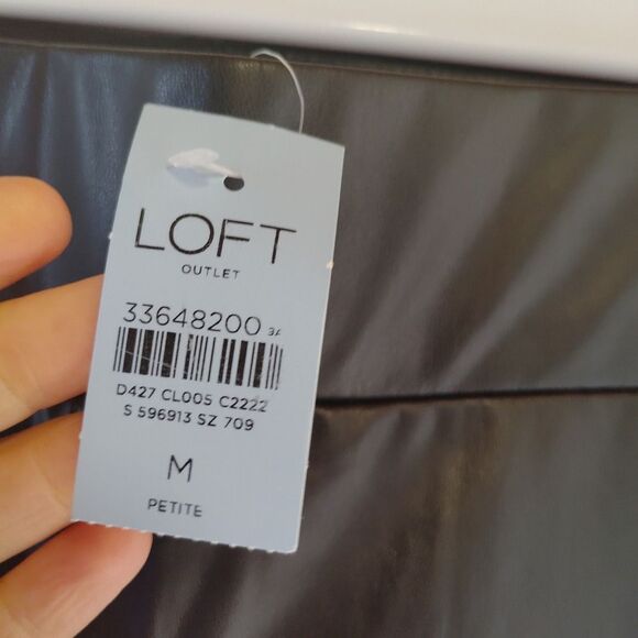 LOFT faux leather skinny pull on leggings M - Picture 3 of 8